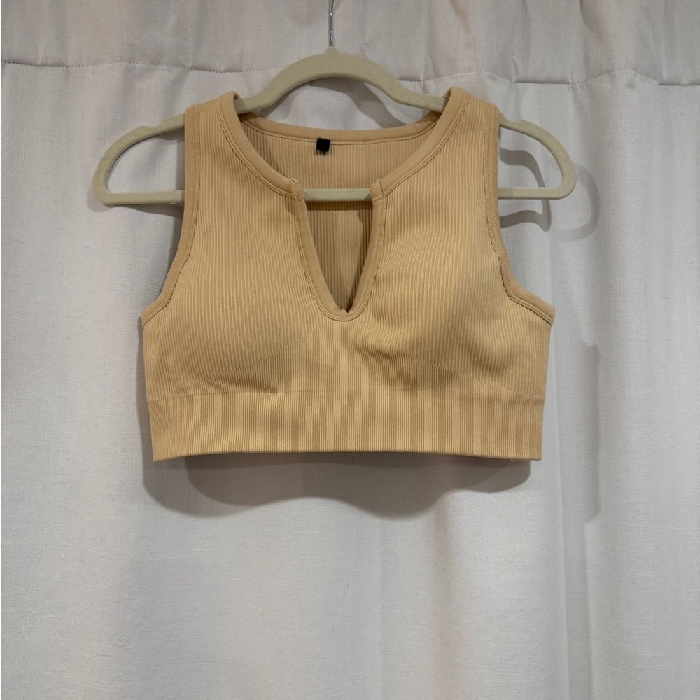 Women’s Ribbed Tank & Shorts Set - Yellow - Picture 3 of 8